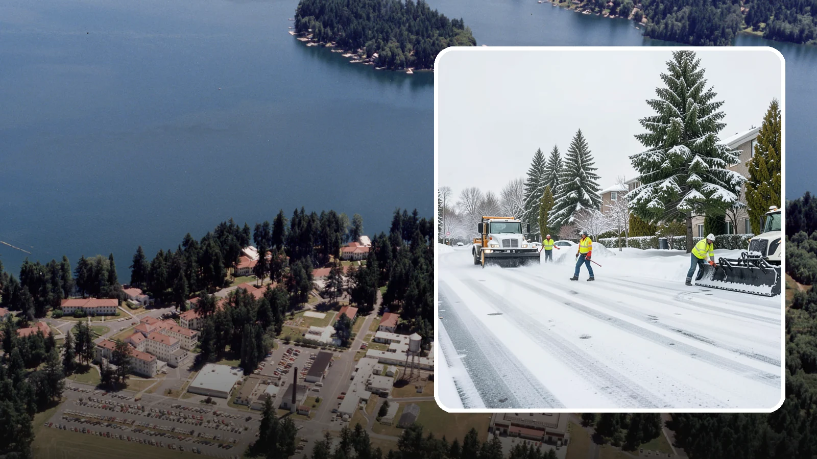 Apartment Complex Parking Lot Snow Removal in Lakewood, Pierce County, WA - We plow sprawling apartment lots full of overnight tenant vehicles before residents leave for the Western Washington morning rush.