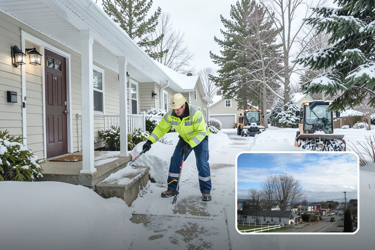 Apartment Complex Parking Lot Snow Removal in Langley, Island County, WA - Travel lanes stay open for tenants, first responders, and package delivery