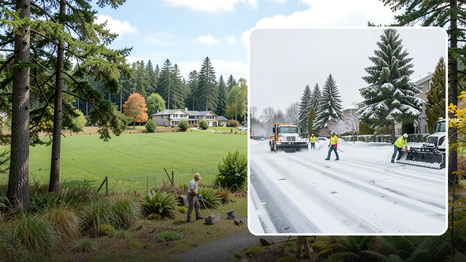 Apartment Complex Parking Lot Snow Removal in Lyman, Skagit County, WA - We plow sprawling apartment lots full of overnight tenant vehicles before residents leave for the Western Washington morning rush.