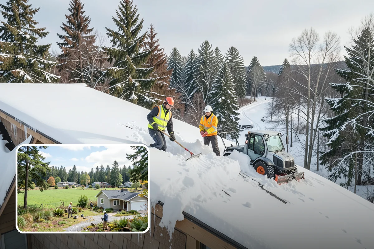 Apartment Complex Parking Lot Snow Removal in Lyman, Skagit County, WA - Travel lanes stay open for tenants, first responders, and package delivery