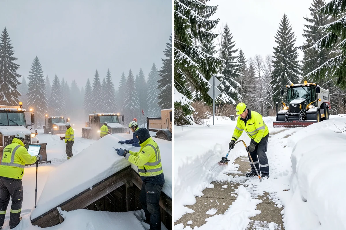 Apartment Complex Parking Lot Snow Removal in Lyman, Skagit County, WA - Meet the manager to prioritize buildings, fire lanes, and tenant move-out zones