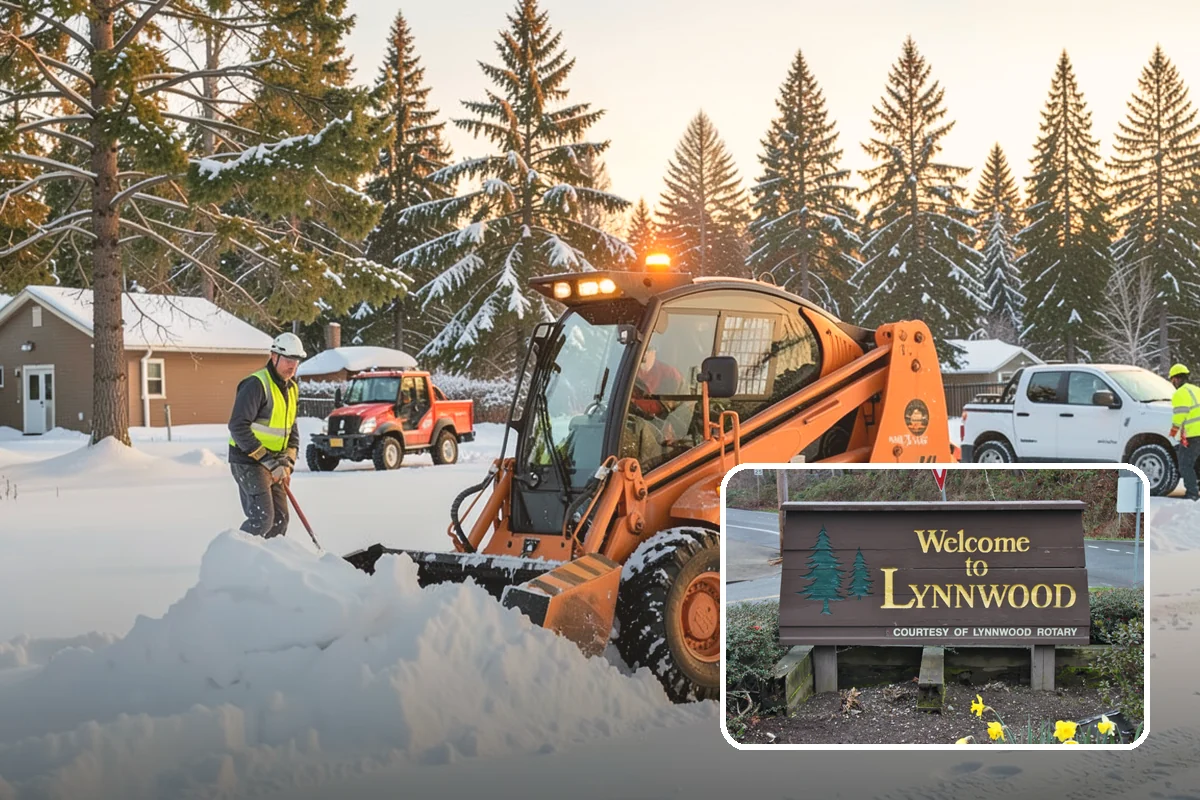 Apartment Complex Parking Lot Snow Removal in Lynnwood, Snohomish County, WA - Travel lanes stay open for tenants, first responders, and package delivery