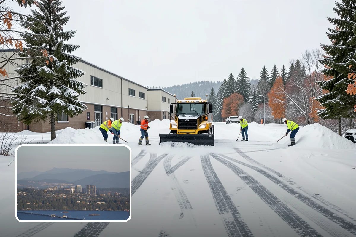 Apartment Complex Parking Lot Snow Removal in Medina, King County, WA - Travel lanes stay open for tenants, first responders, and package delivery