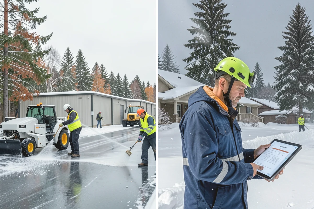 Apartment Complex Parking Lot Snow Removal in Mercer Island, King County, WA - Meet the manager to prioritize buildings, fire lanes, and tenant move-out zones