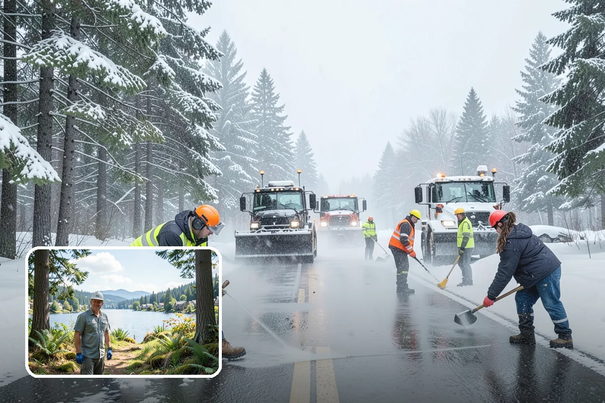 Apartment Complex Parking Lot Snow Removal in Milton, King County, WA - Travel lanes stay open for tenants, first responders, and package delivery