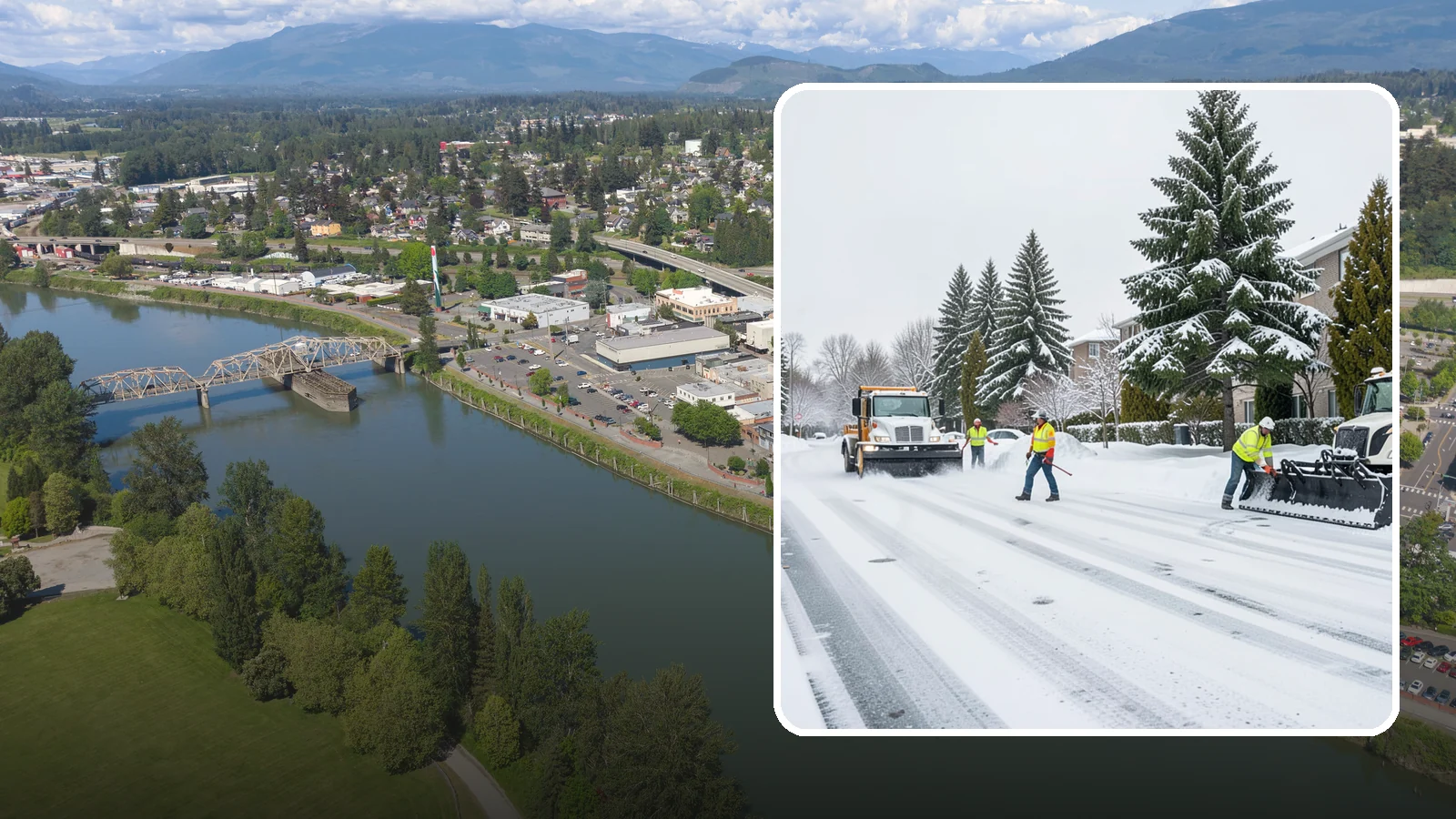 Apartment Complex Parking Lot Snow Removal in Mount Vernon, Skagit County, WA - We plow sprawling apartment lots full of overnight tenant vehicles before residents leave for the Western Washington morning rush.