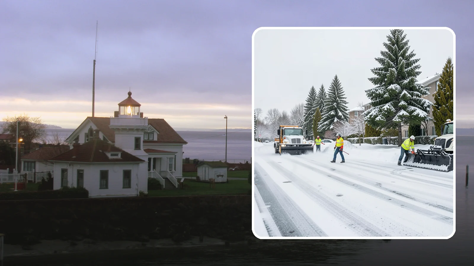 Apartment Complex Parking Lot Snow Removal in Mukilteo, Snohomish County, WA - We plow sprawling apartment lots full of overnight tenant vehicles before residents leave for the Western Washington morning rush.