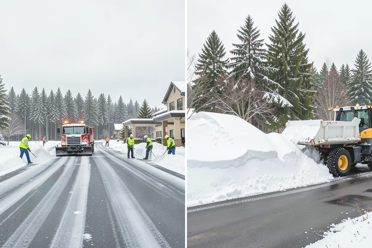 Apartment Complex Parking Lot Snow Removal in Mukilteo, Snohomish County, WA - Meet the manager to prioritize buildings, fire lanes, and tenant move-out zones