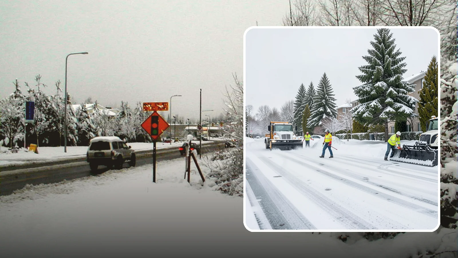 Apartment Complex Parking Lot Snow Removal in Newcastle, King County, WA - We plow sprawling apartment lots full of overnight tenant vehicles before residents leave for the Western Washington morning rush.