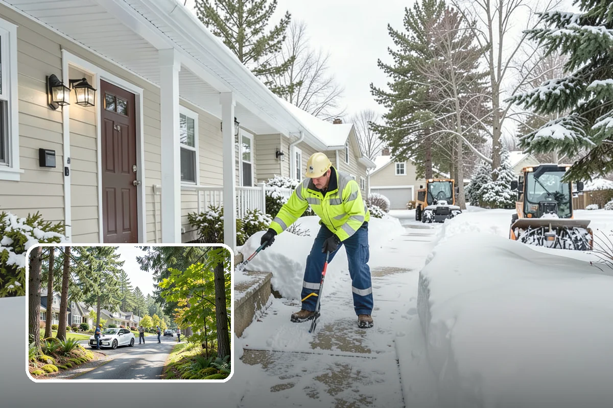 Apartment Complex Parking Lot Snow Removal in Normandy Park, King County, WA - Travel lanes stay open for tenants, first responders, and package delivery