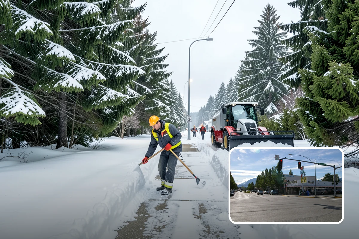 Apartment Complex Parking Lot Snow Removal in North Bend, King County, WA - Travel lanes stay open for tenants, first responders, and package delivery