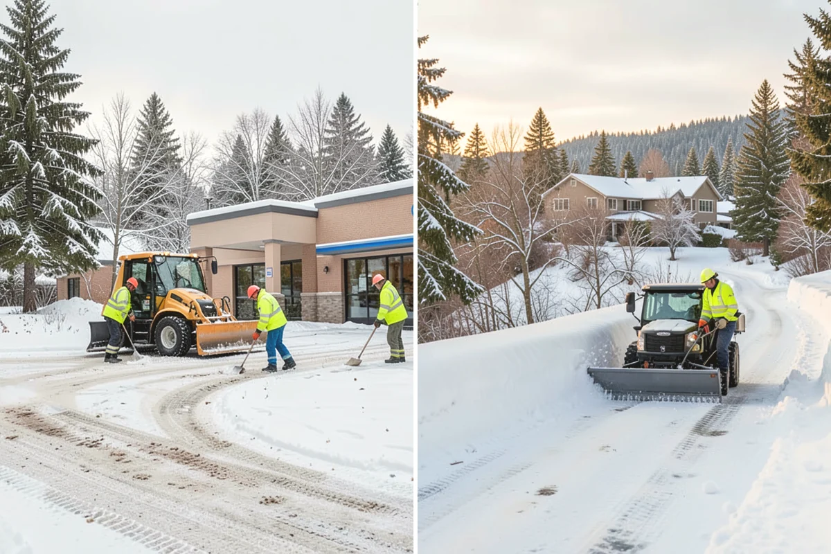 Apartment Complex Parking Lot Snow Removal in North Bend, King County, WA - Meet the manager to prioritize buildings, fire lanes, and tenant move-out zones