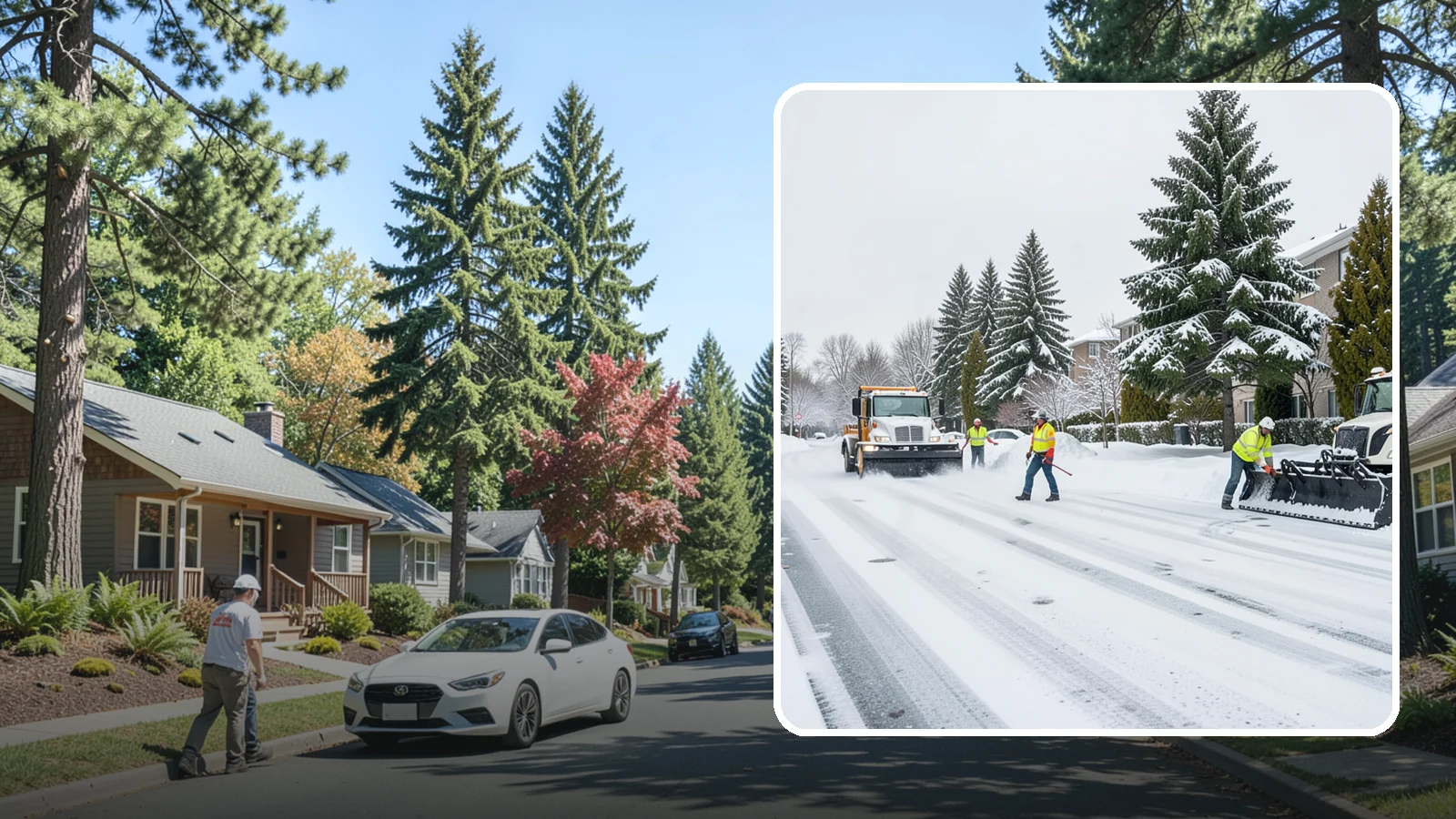 Apartment Complex Parking Lot Snow Removal in Orting, Pierce County, WA - We plow sprawling apartment lots full of overnight tenant vehicles before residents leave for the Western Washington morning rush.