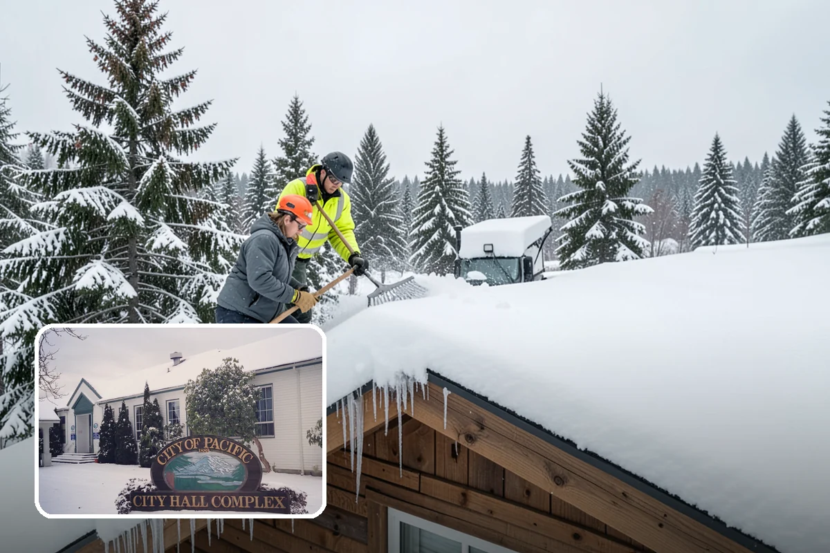 Apartment Complex Parking Lot Snow Removal in Pacific, King County, WA - Travel lanes stay open for tenants, first responders, and package delivery