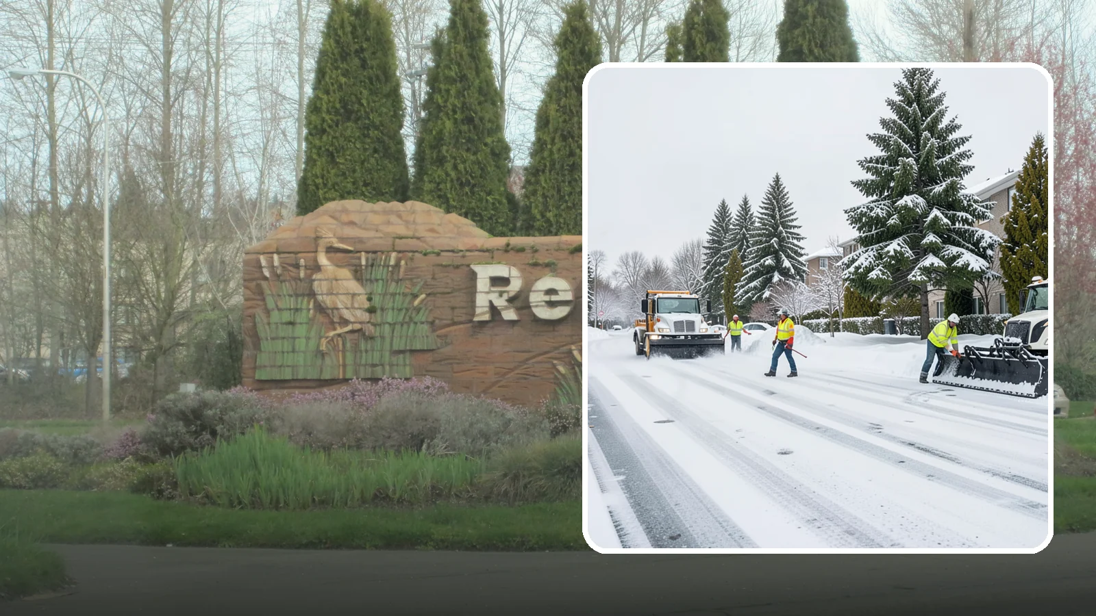Apartment Complex Parking Lot Snow Removal in Renton, King County, WA - We plow sprawling apartment lots full of overnight tenant vehicles before residents leave for the Western Washington morning rush.