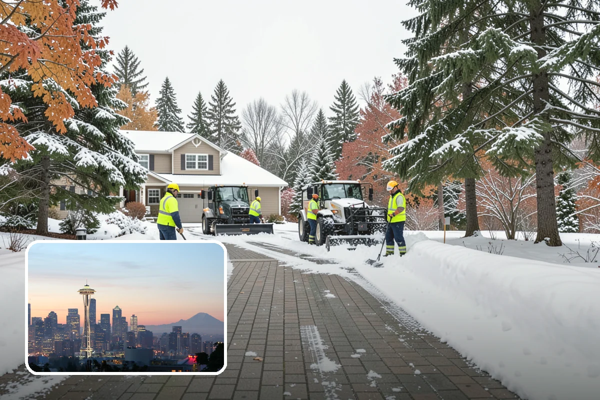 Apartment Complex Parking Lot Snow Removal in Seattle, King County, WA - Travel lanes stay open for tenants, first responders, and package delivery