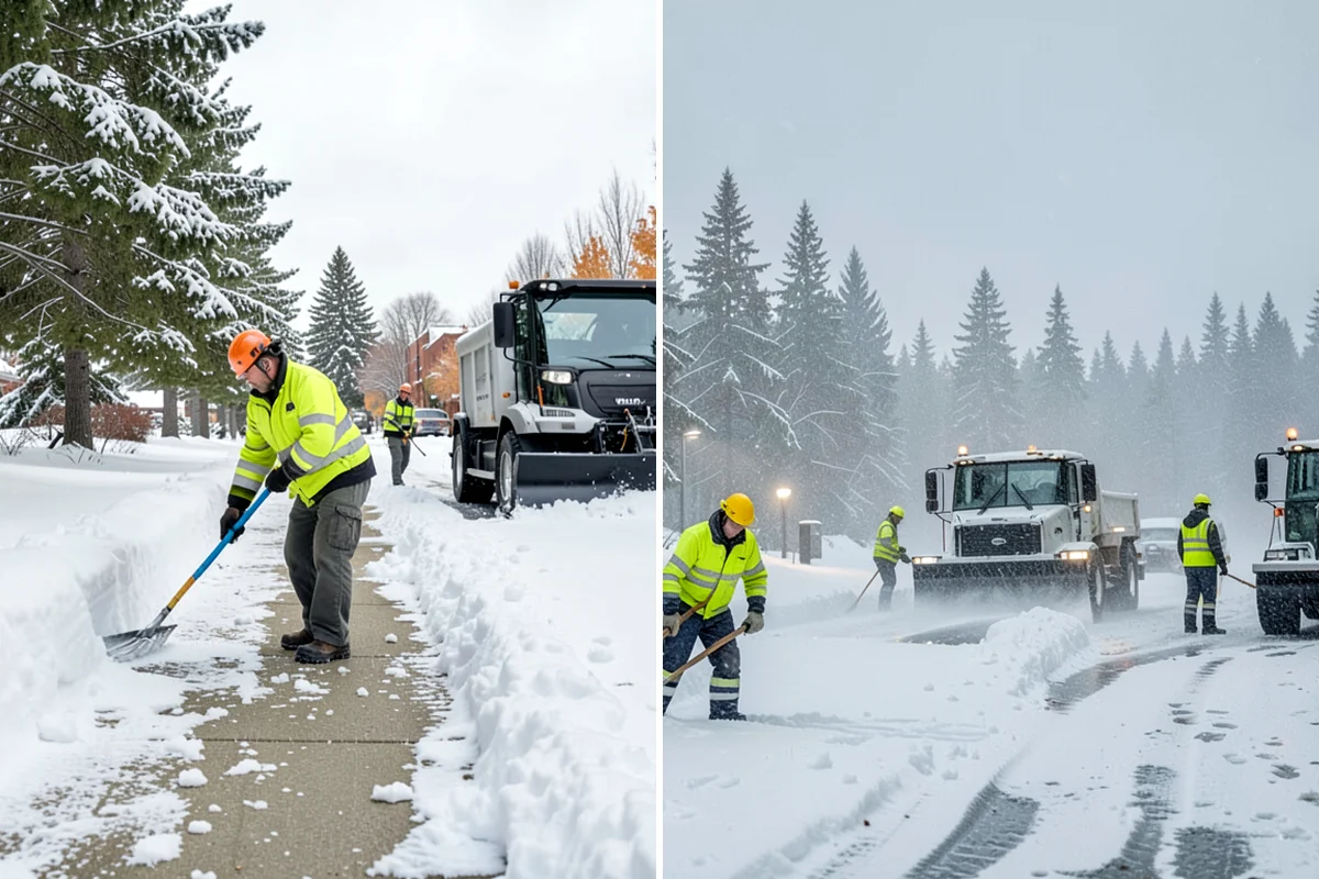 Apartment Complex Parking Lot Snow Removal in Sedro-Woolley, Skagit County, WA - Meet the manager to prioritize buildings, fire lanes, and tenant move-out zones