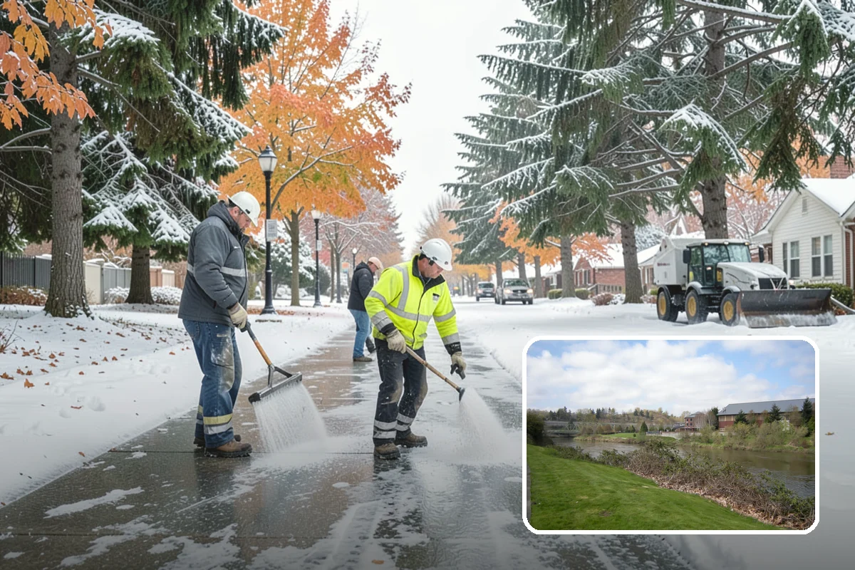 Apartment Complex Parking Lot Snow Removal in Tukwila, King County, WA - Travel lanes stay open for tenants, first responders, and package delivery
