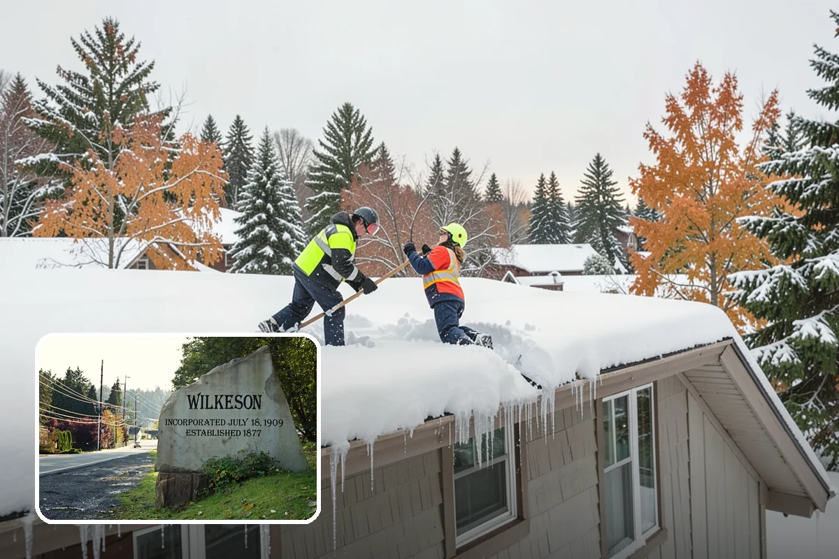 Apartment Complex Parking Lot Snow Removal in Wilkeson, Pierce County, WA - Travel lanes stay open for tenants, first responders, and package delivery