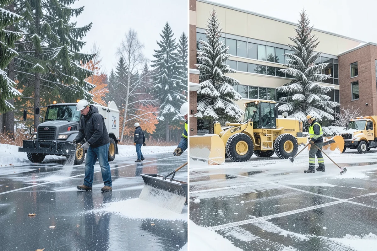 Apartment Complex Parking Lot Snow Removal in Wilkeson, Pierce County, WA - Meet the manager to prioritize buildings, fire lanes, and tenant move-out zones