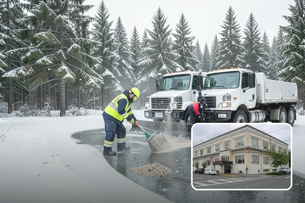 Apartment Complex Sidewalk Clearing in Anacortes, Skagit County, WA - Protects owners and property managers from tenant slip-and-fall litigation