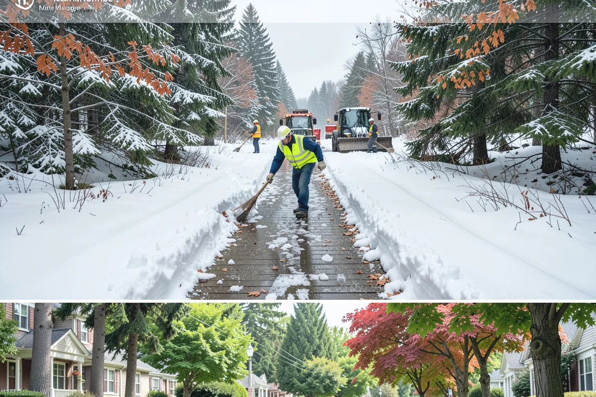 Apartment Complex Sidewalk Clearing in Beaux Arts Village, King County, WA - Demand runs heaviest from December through February, when back-to-back freezing nights keep interior apartment walks glazed...