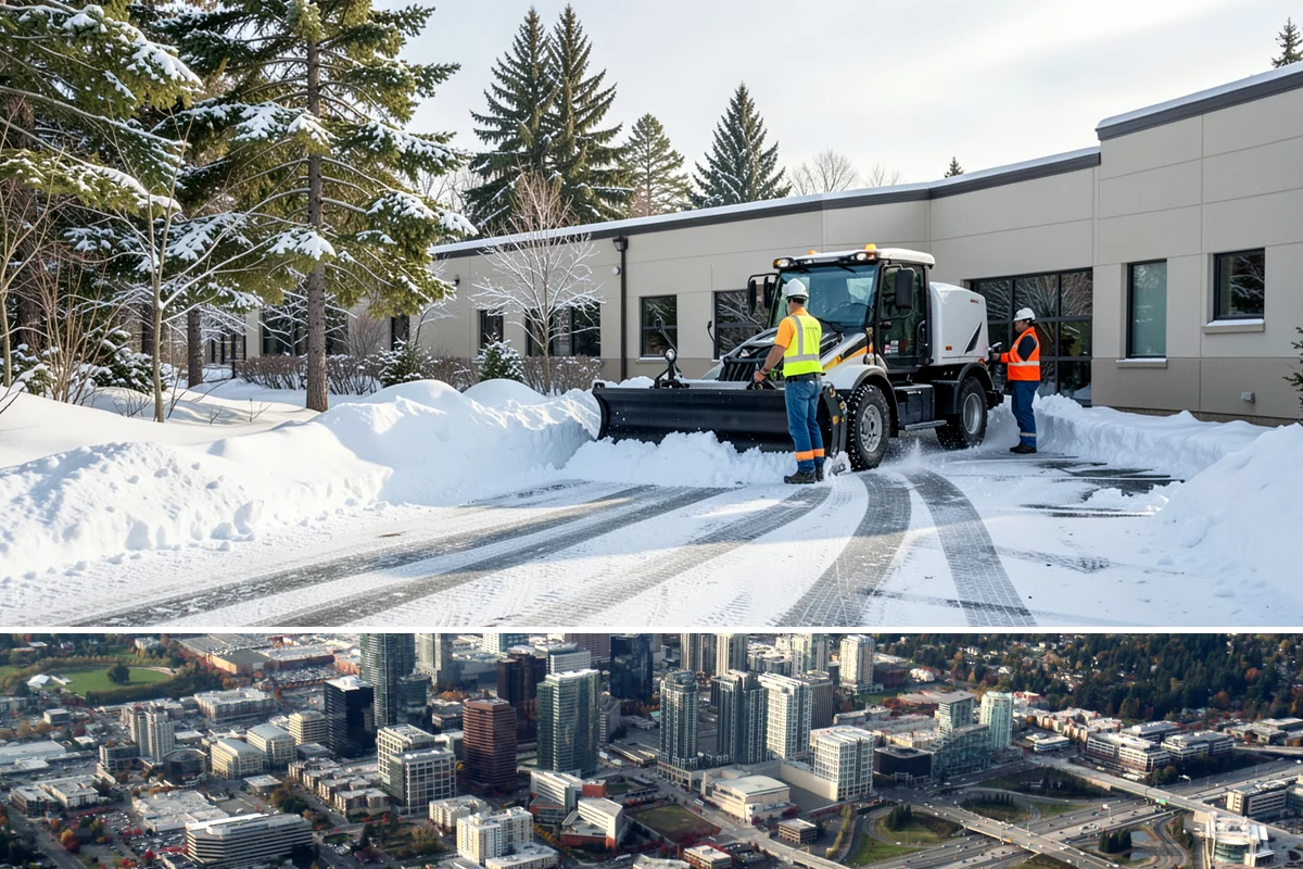 Apartment Complex Sidewalk Clearing in Bellevue, King County, WA - Demand runs heaviest from December through February, when back-to-back freezing nights keep interior apartment walks glazed...
