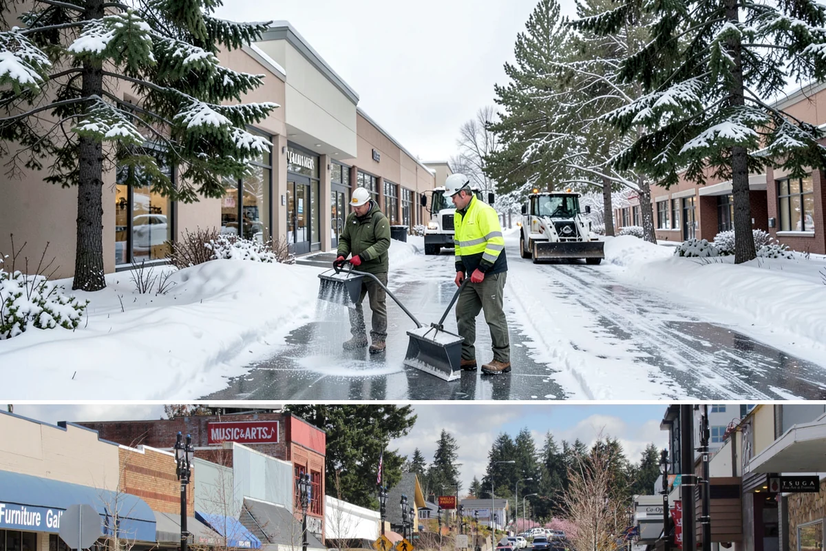 Apartment Complex Sidewalk Clearing in Bothell, King County, WA - Demand runs heaviest from December through February, when back-to-back freezing nights keep interior apartment walks glazed...