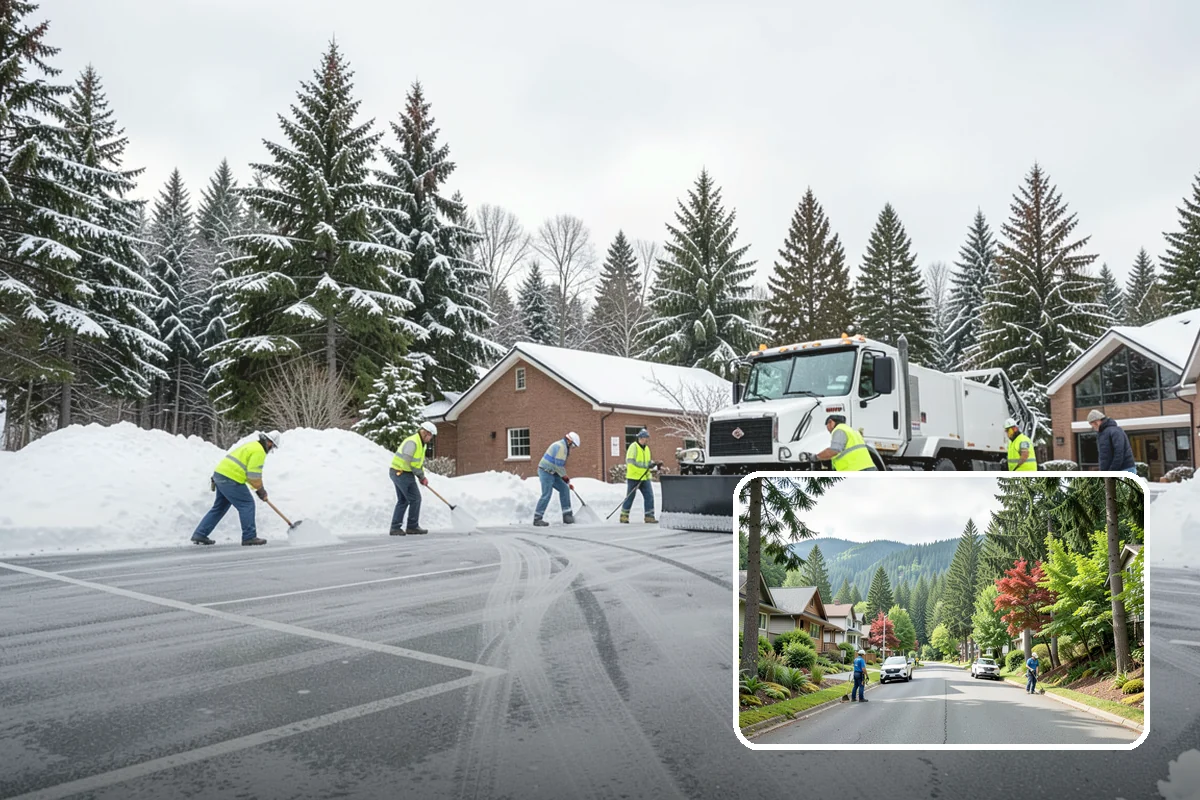 Apartment Complex Sidewalk Clearing in Darrington, Snohomish County, WA - Protects owners and property managers from tenant slip-and-fall litigation