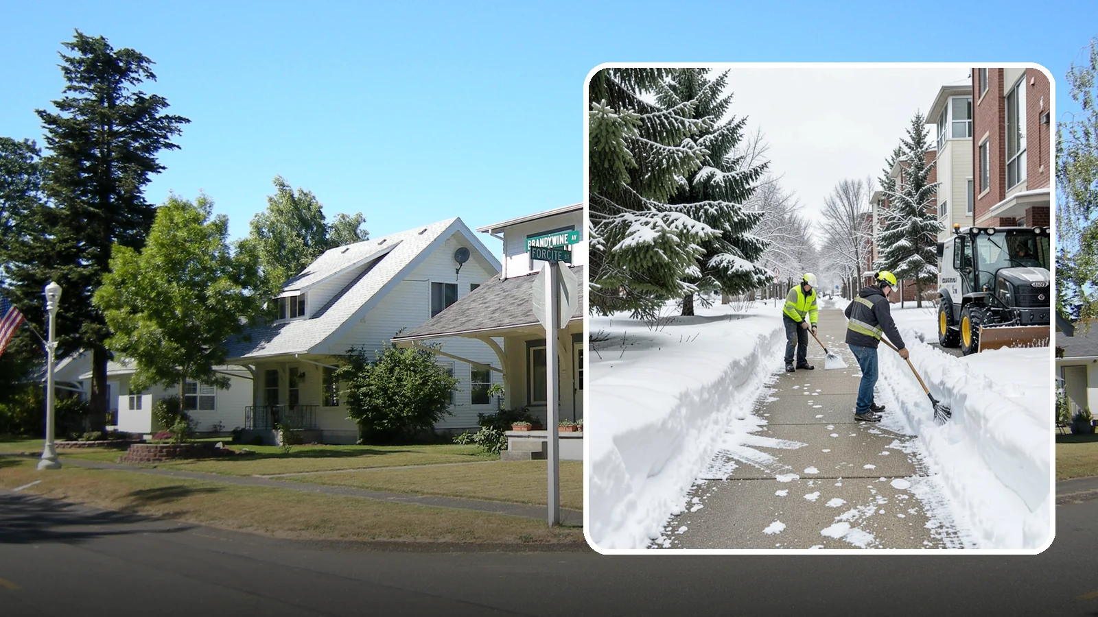 Apartment Complex Sidewalk Clearing in DuPont, Pierce County, WA - Multi-building walkway clearing for Western Washington apartment communities, keeping the interior paths tenants use around the...