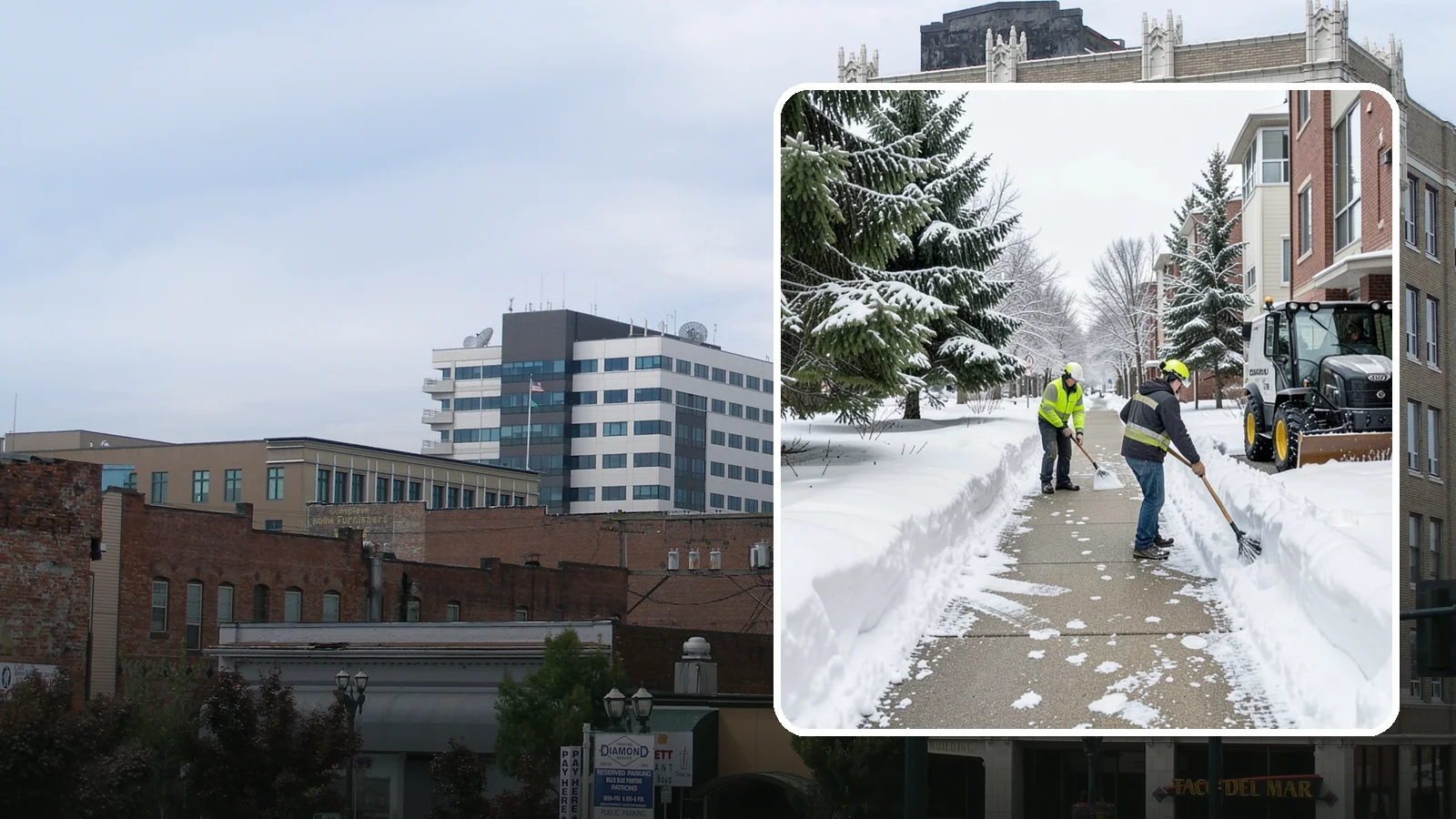 Apartment Complex Sidewalk Clearing in Everett, Snohomish County, WA - Multi-building walkway clearing for Western Washington apartment communities, keeping the interior paths tenants use around the...