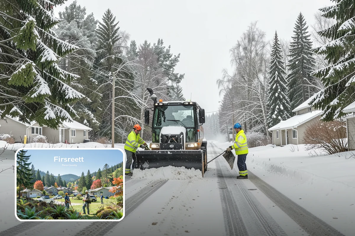 Apartment Complex Sidewalk Clearing in Fircrest, Pierce County, WA - Protects owners and property managers from tenant slip-and-fall litigation
