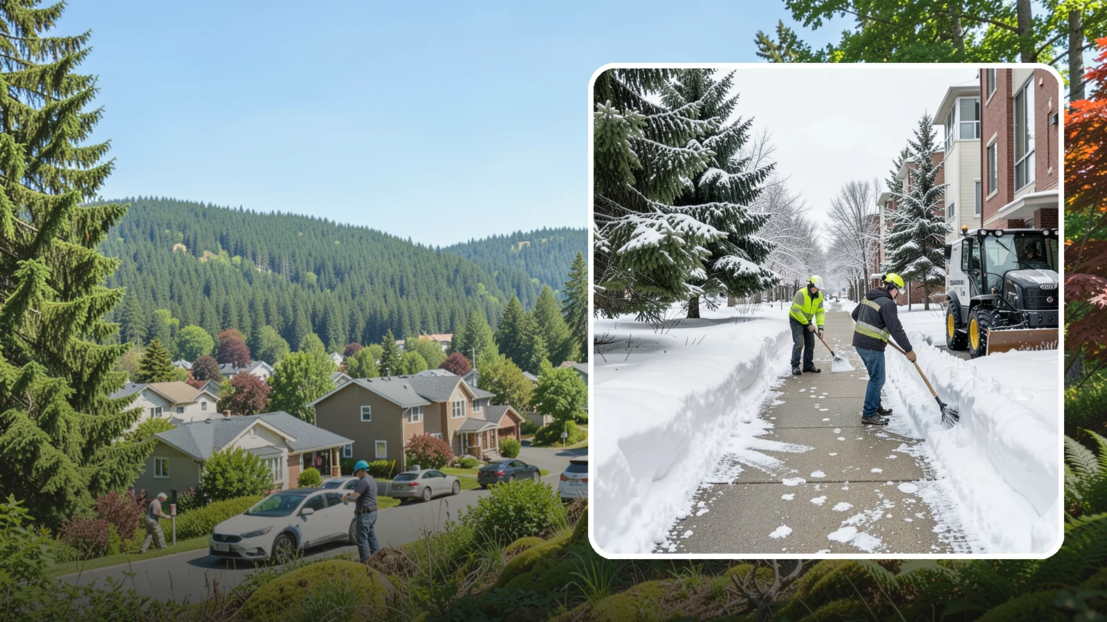 Apartment Complex Sidewalk Clearing in Index, Snohomish County, WA - Multi-building walkway clearing for Western Washington apartment communities, keeping the interior paths tenants use around the...