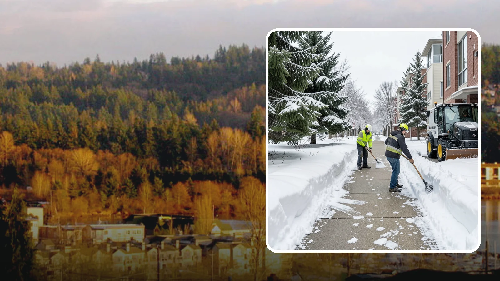 Apartment Complex Sidewalk Clearing in Kenmore, King County, WA - Multi-building walkway clearing for Western Washington apartment communities, keeping the interior paths tenants use around the...
