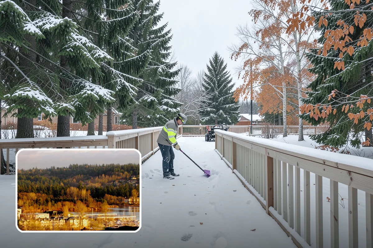 Apartment Complex Sidewalk Clearing in Kenmore, King County, WA - Protects owners and property managers from tenant slip-and-fall litigation