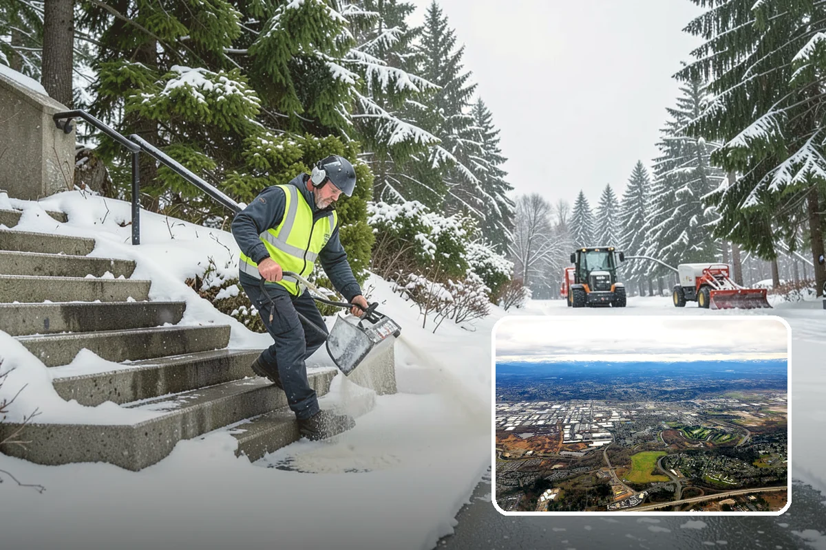 Apartment Complex Sidewalk Clearing in Kent, King County, WA - Protects owners and property managers from tenant slip-and-fall litigation