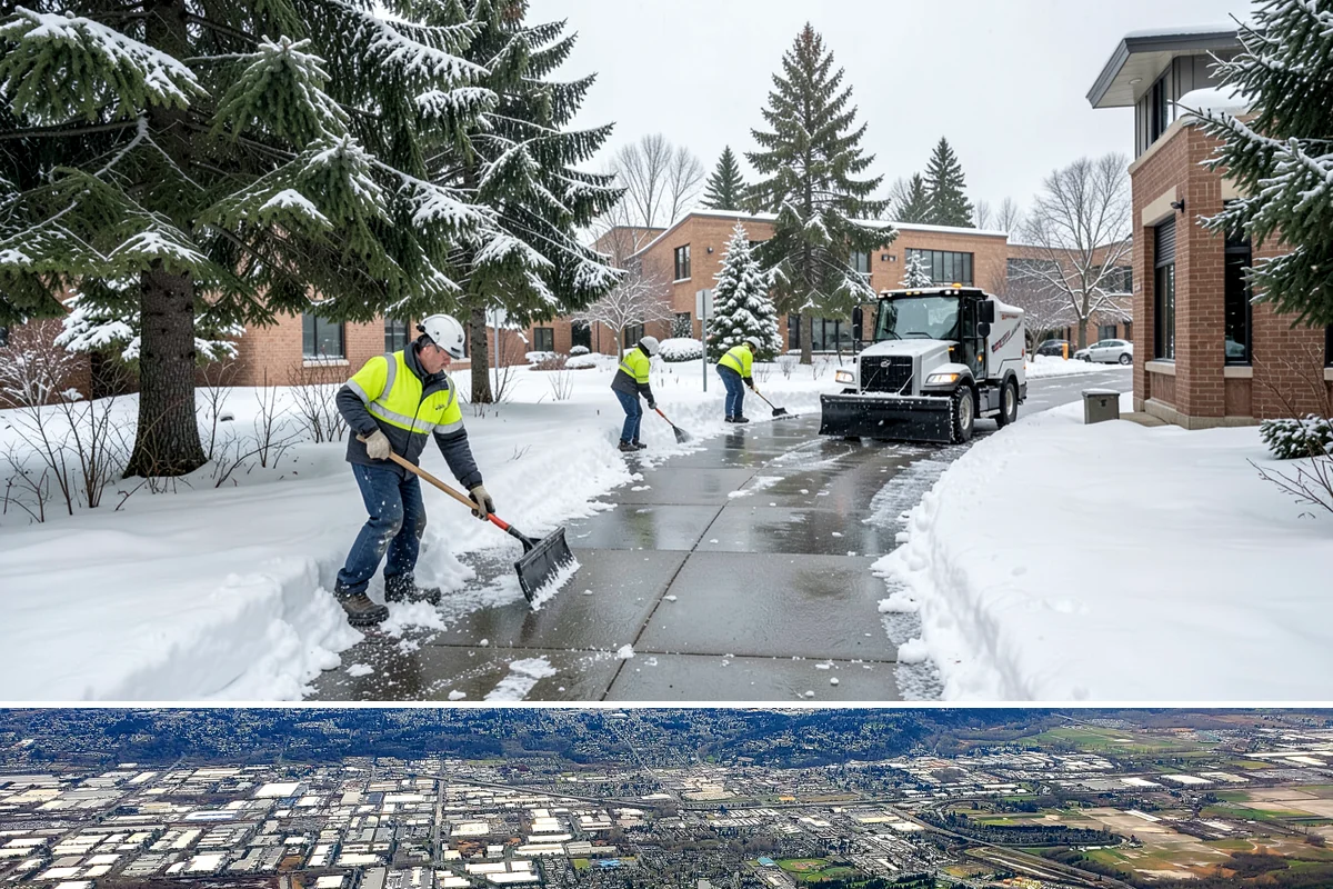 Apartment Complex Sidewalk Clearing in Kent, King County, WA - Demand runs heaviest from December through February, when back-to-back freezing nights keep interior apartment walks glazed...