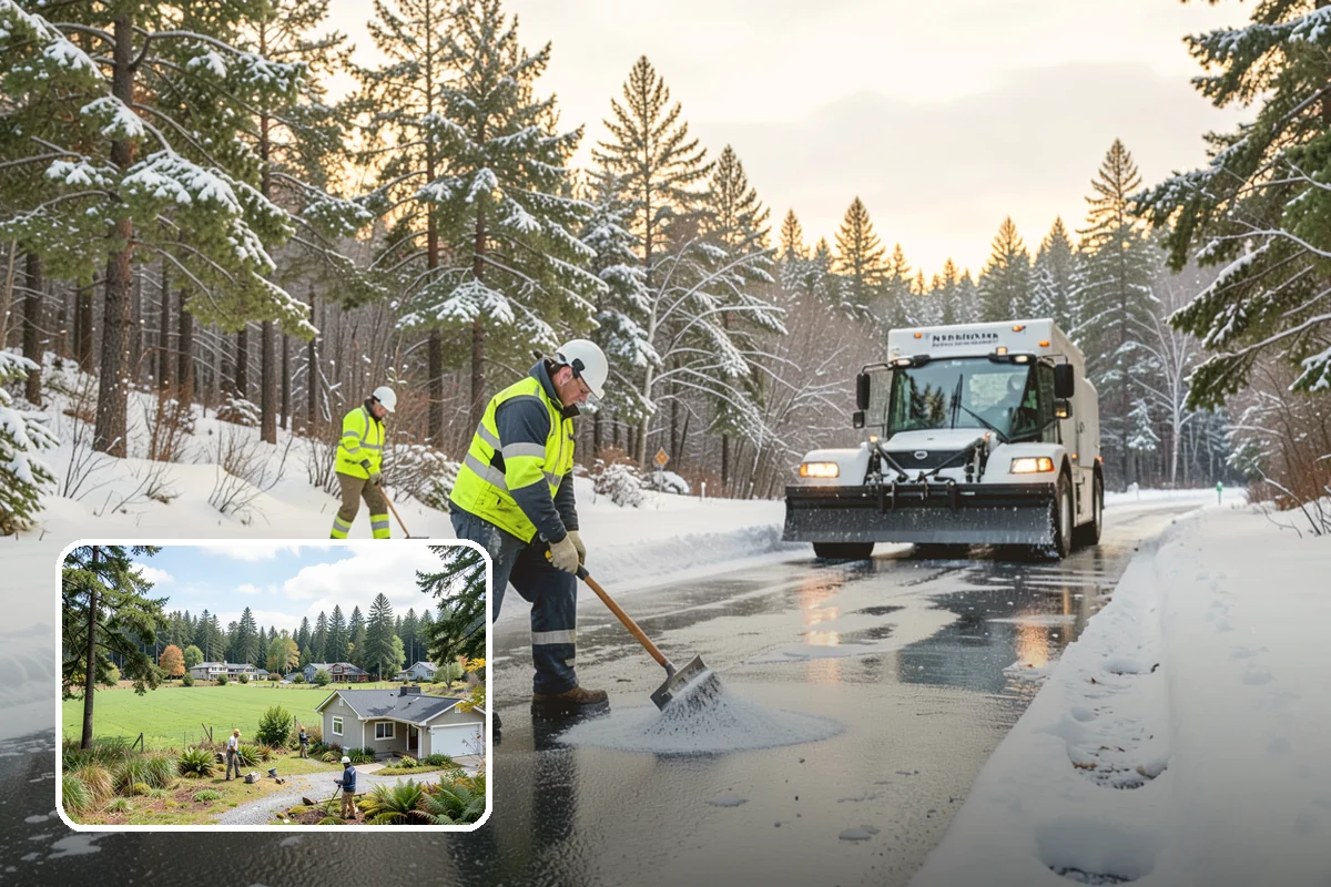 Apartment Complex Sidewalk Clearing in Lyman, Skagit County, WA - Protects owners and property managers from tenant slip-and-fall litigation