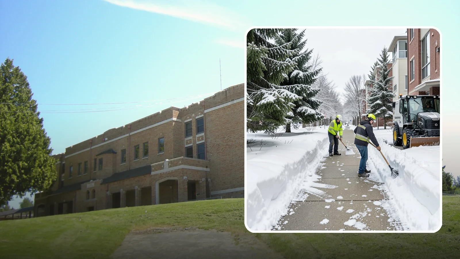 Apartment Complex Sidewalk Clearing in Maple Valley, King County, WA - Multi-building walkway clearing for Western Washington apartment communities, keeping the interior paths tenants use around the...