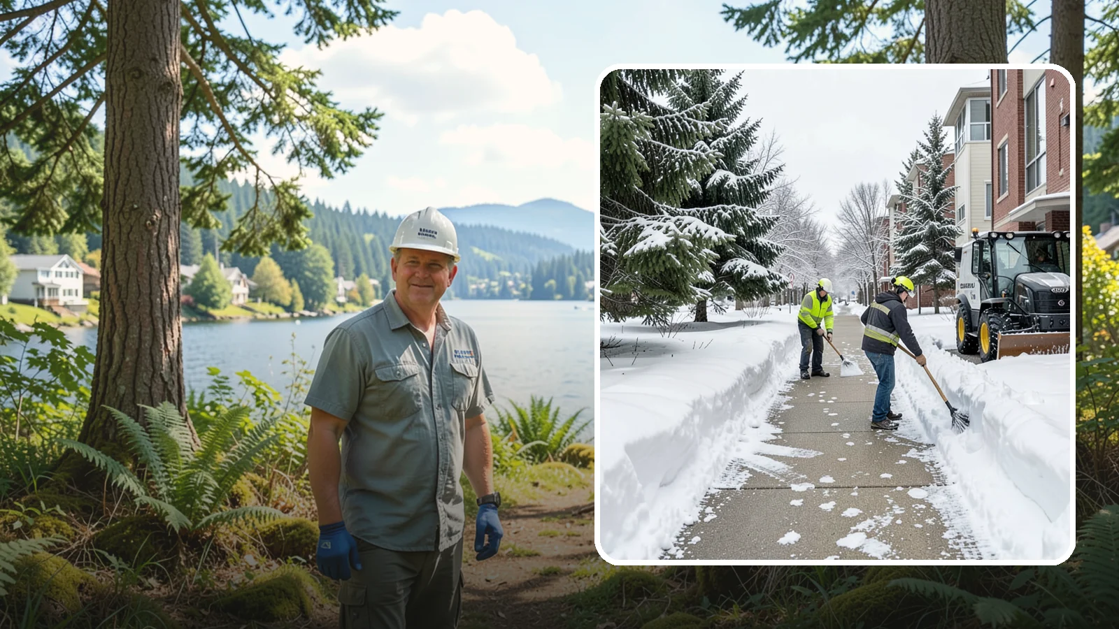 Apartment Complex Sidewalk Clearing in Milton, King County, WA - Multi-building walkway clearing for Western Washington apartment communities, keeping the interior paths tenants use around the...