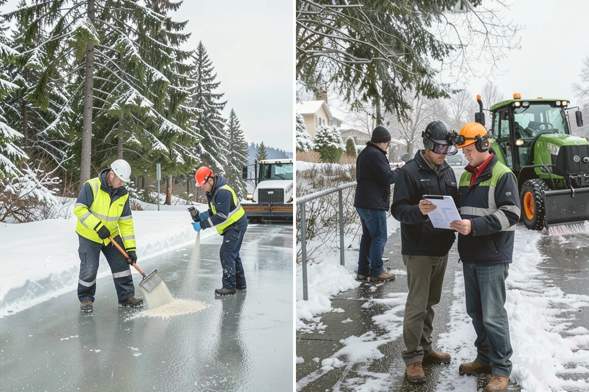 Apartment Complex Sidewalk Clearing in Milton, King County, WA - Map all interior walks, breezeways, and connector paths across the community