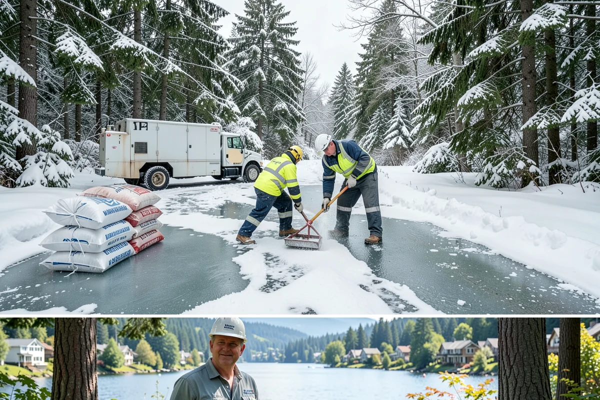 Apartment Complex Sidewalk Clearing in Milton, King County, WA - Demand runs heaviest from December through February, when back-to-back freezing nights keep interior apartment walks glazed...