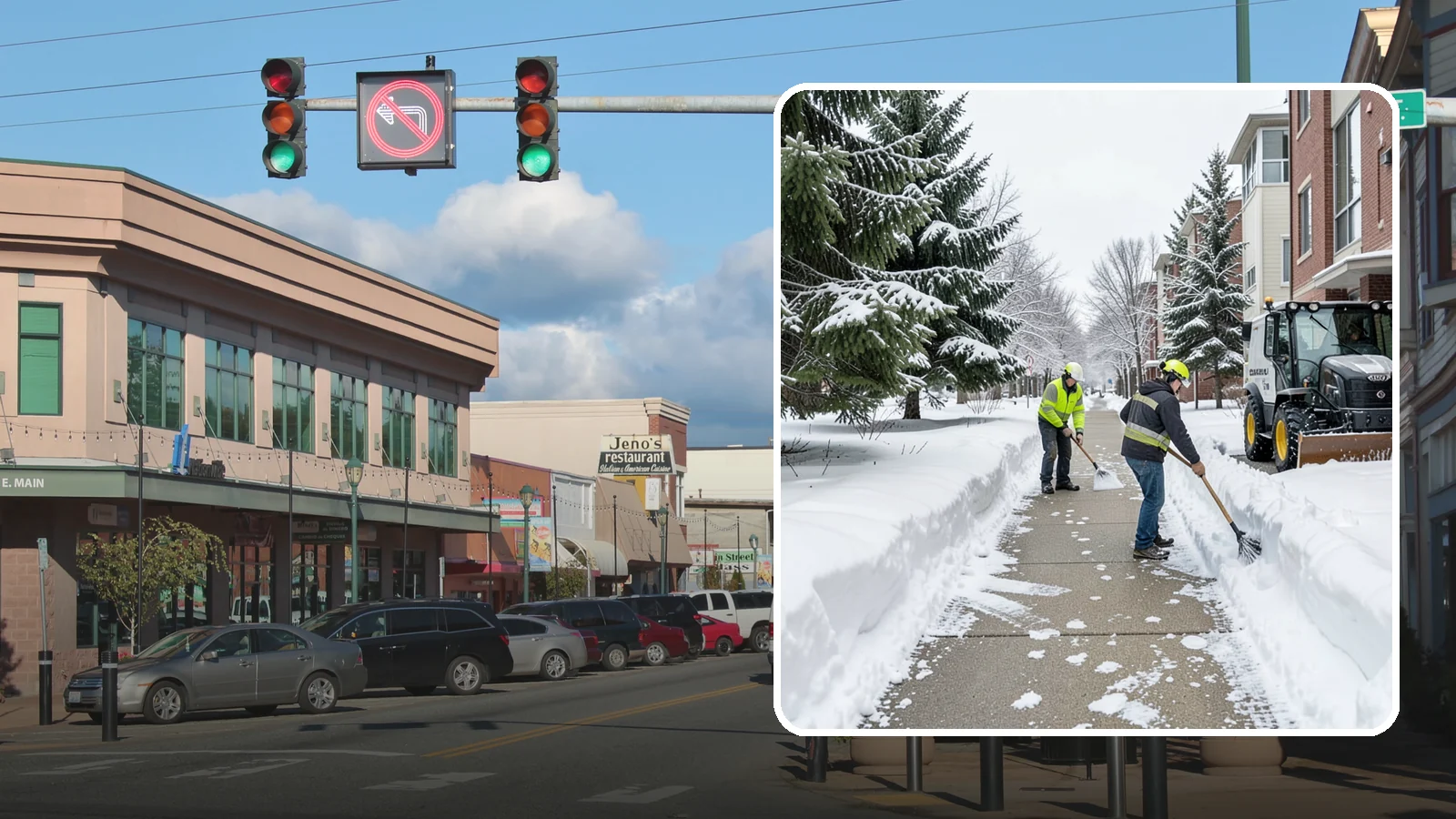 Apartment Complex Sidewalk Clearing in Monroe, Snohomish County, WA - Multi-building walkway clearing for Western Washington apartment communities, keeping the interior paths tenants use around the...