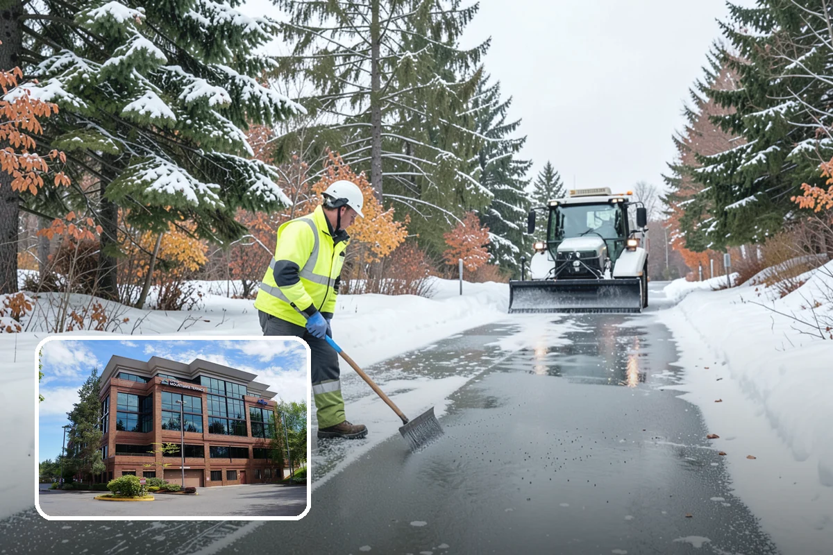Apartment Complex Sidewalk Clearing in Mountlake Terrace, Snohomish County, WA - Protects owners and property managers from tenant slip-and-fall litigation