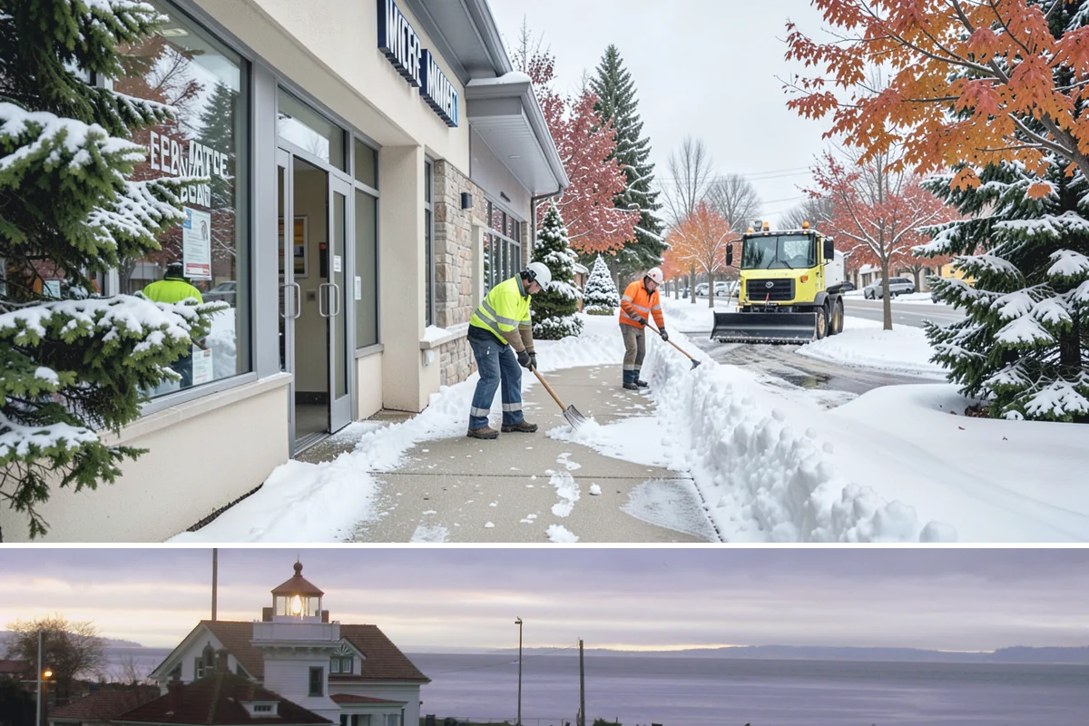 Apartment Complex Sidewalk Clearing in Mukilteo, Snohomish County, WA - Demand runs heaviest from December through February, when back-to-back freezing nights keep interior apartment walks glazed...