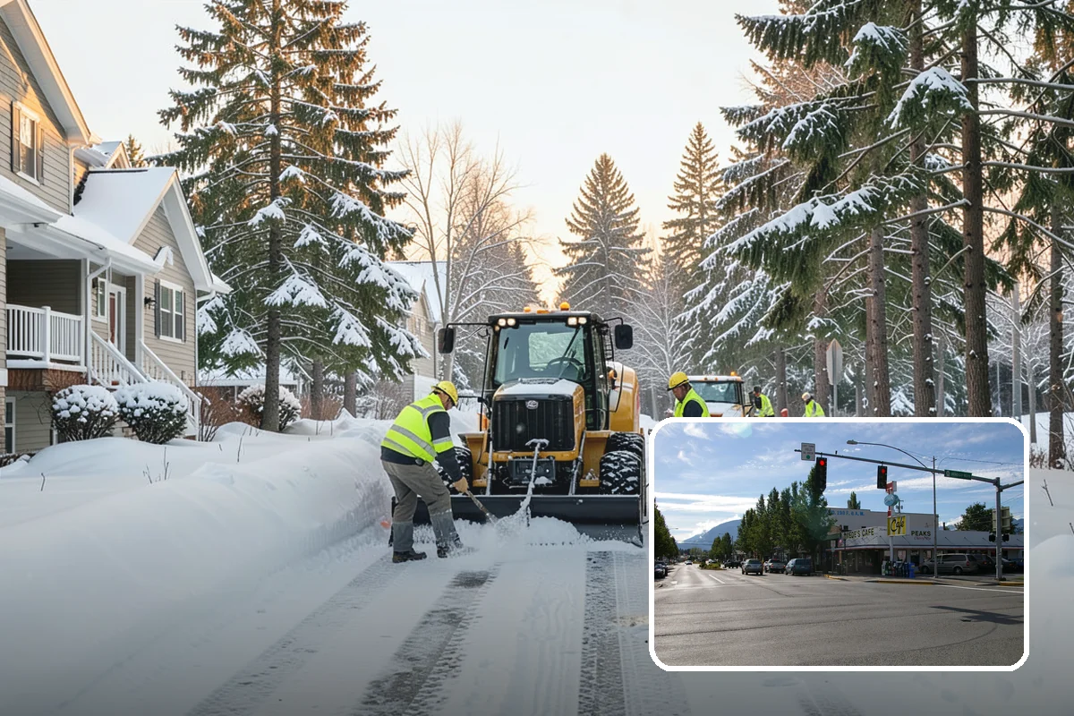 Apartment Complex Sidewalk Clearing in North Bend, King County, WA - Protects owners and property managers from tenant slip-and-fall litigation