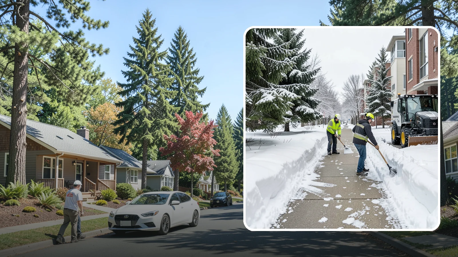 Apartment Complex Sidewalk Clearing in Orting, Pierce County, WA - Multi-building walkway clearing for Western Washington apartment communities, keeping the interior paths tenants use around the...