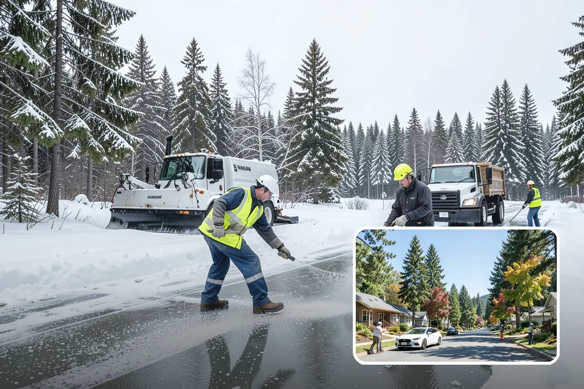 Apartment Complex Sidewalk Clearing in Orting, Pierce County, WA - Protects owners and property managers from tenant slip-and-fall litigation