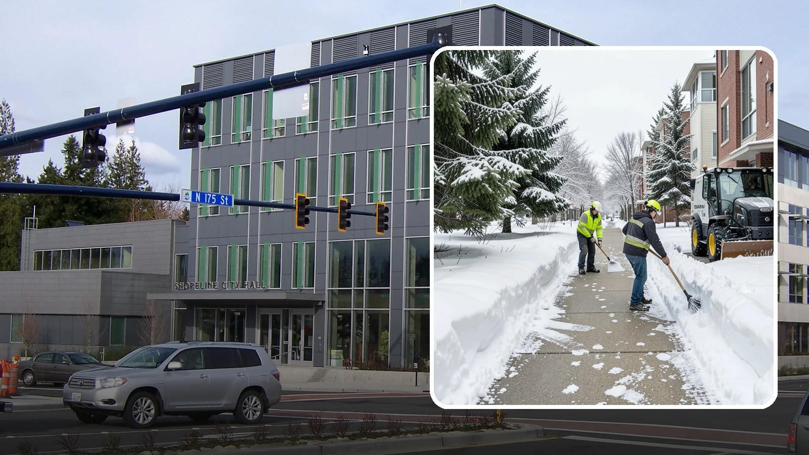 Apartment Complex Sidewalk Clearing in Shoreline, King County, WA - Multi-building walkway clearing for Western Washington apartment communities, keeping the interior paths tenants use around the...