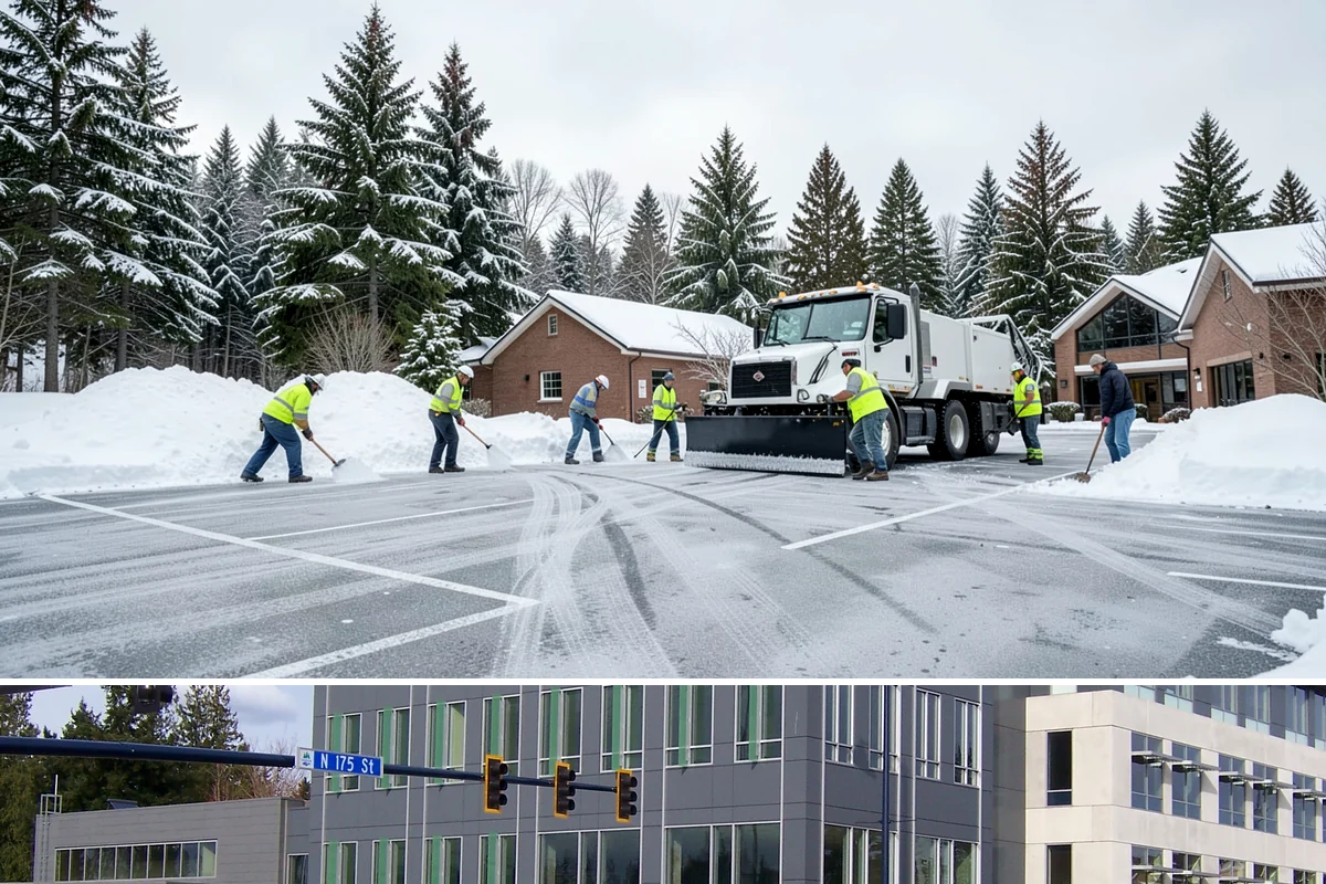 Apartment Complex Sidewalk Clearing in Shoreline, King County, WA - Demand runs heaviest from December through February, when back-to-back freezing nights keep interior apartment walks glazed...